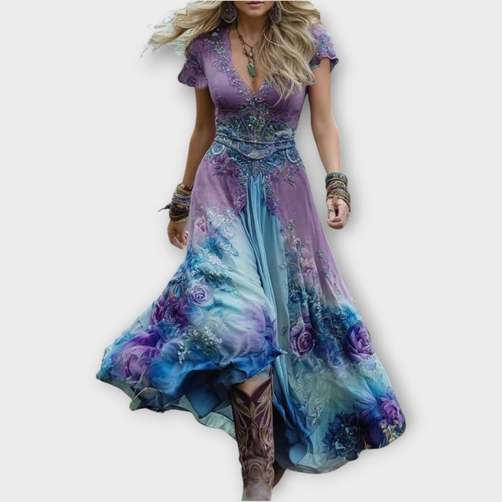 Amelia Isla | Colorful Maxi Dress