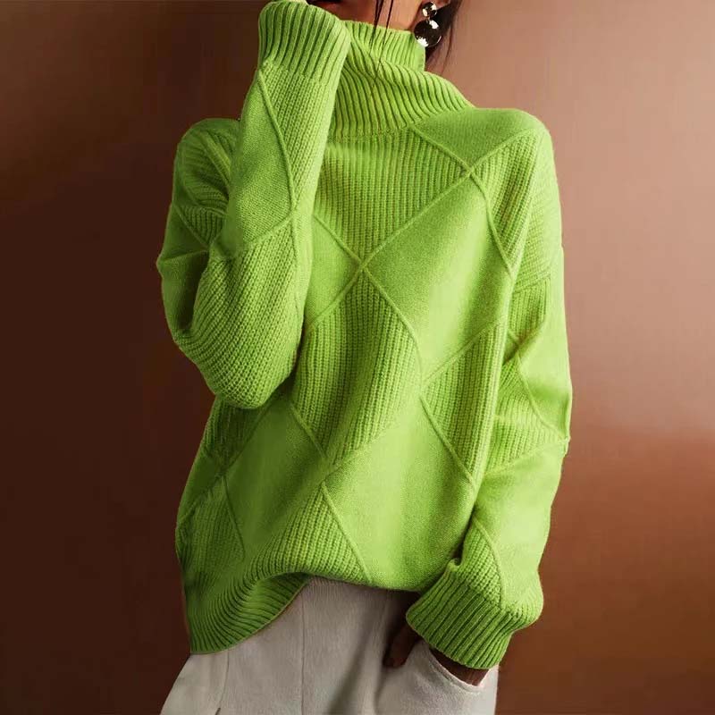 Amelia™ | Textured Turtleneck Knit Sweater