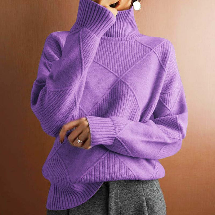 Amelia™ | Textured Turtleneck Knit Sweater