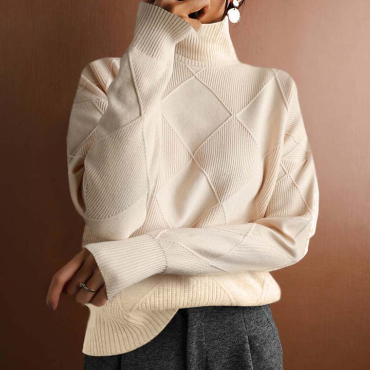 Amelia™ | Textured Turtleneck Knit Sweater