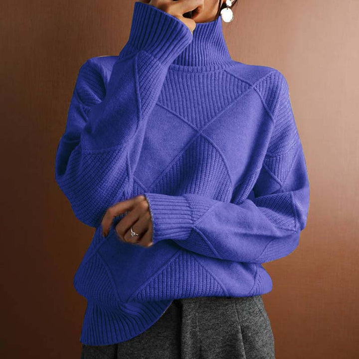 Amelia™ | Textured Turtleneck Knit Sweater