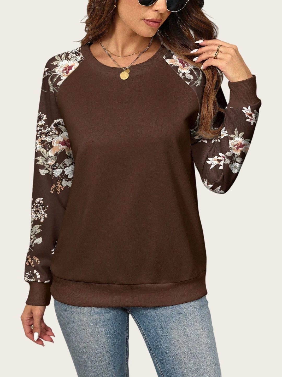 Amelia™ | Floral Sleeve Soft Knit