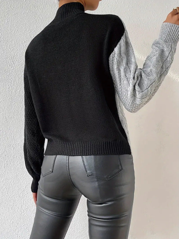 Amelia™ | Contrast Cable Knit Sweater