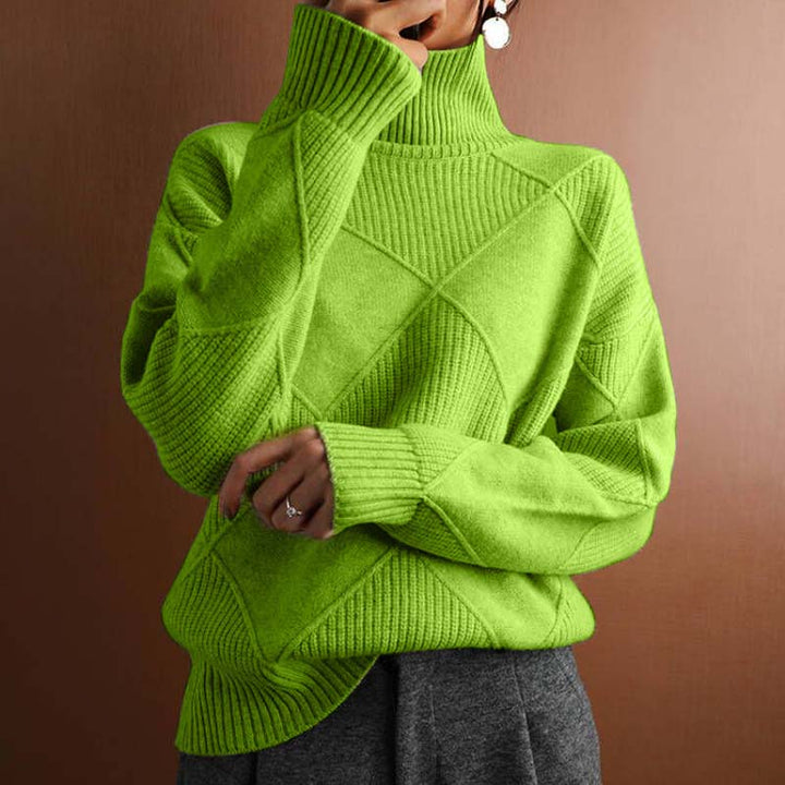 Amelia™ | Textured Turtleneck Knit Sweater