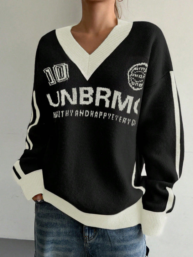 Amelia™ | Urban Varsity Knit Sweater