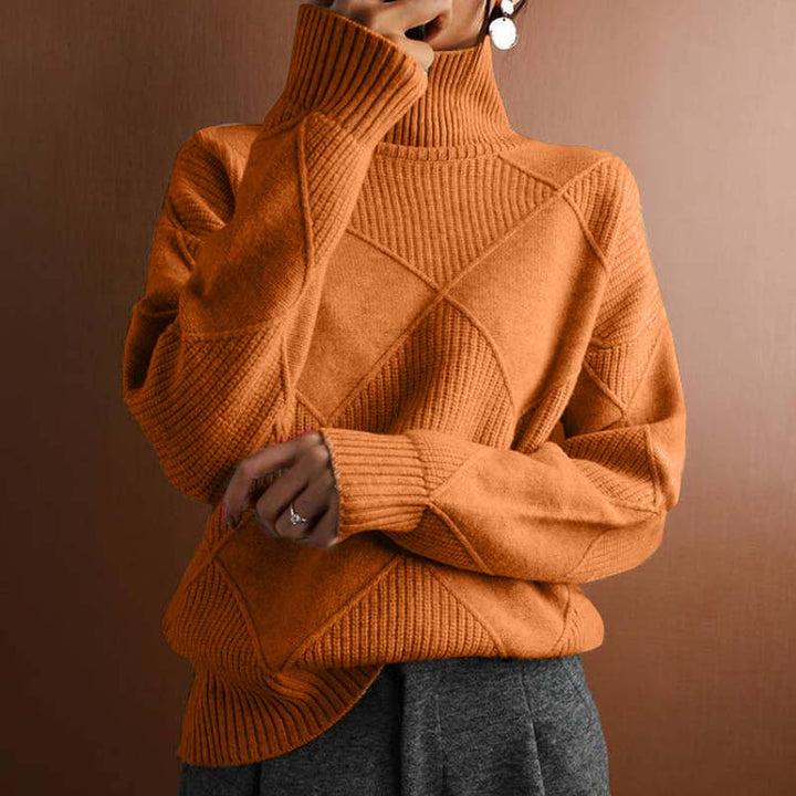 Amelia™ | Textured Turtleneck Knit Sweater