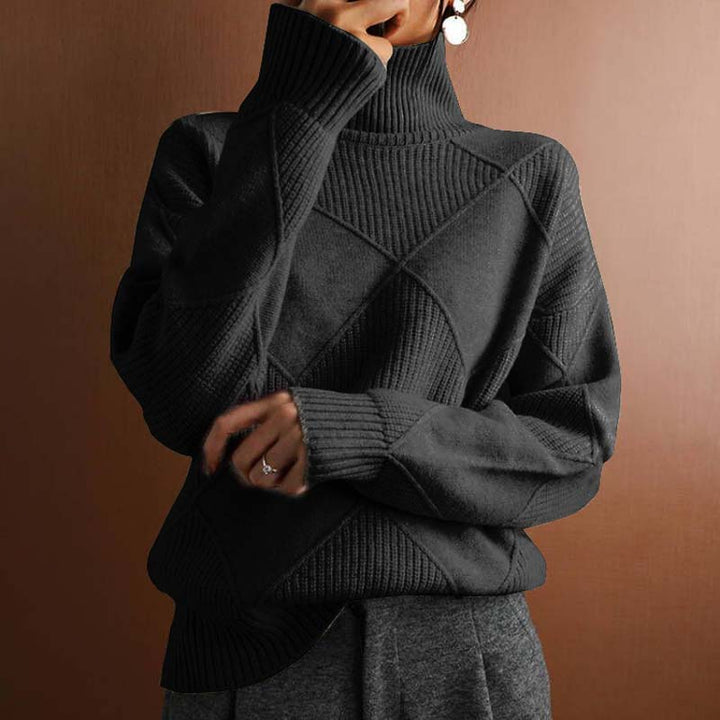 Amelia™ | Textured Turtleneck Knit Sweater