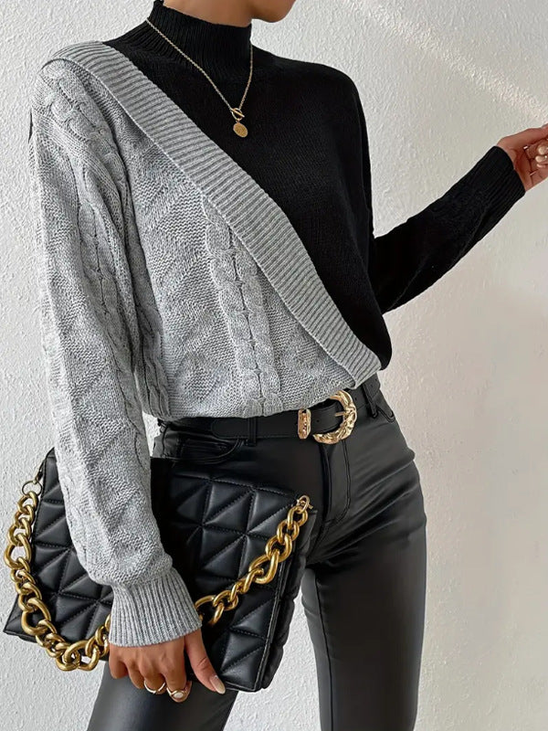 Amelia™ | Contrast Cable Knit Sweater