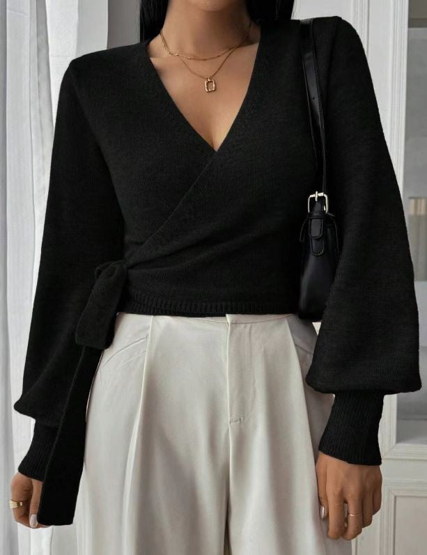 Amelia™ | SoftKnit Wrap Elegance Top