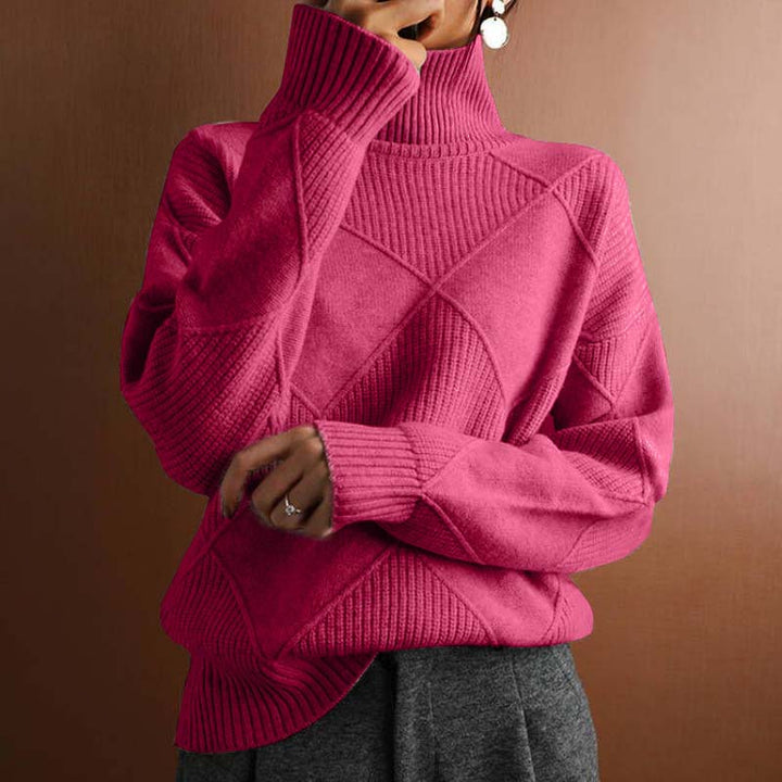 Amelia™ | Textured Turtleneck Knit Sweater