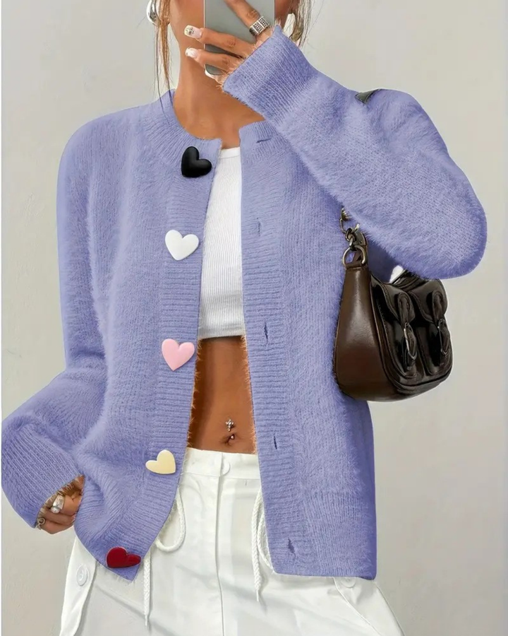 Amelia™ Heart Button Cardigan