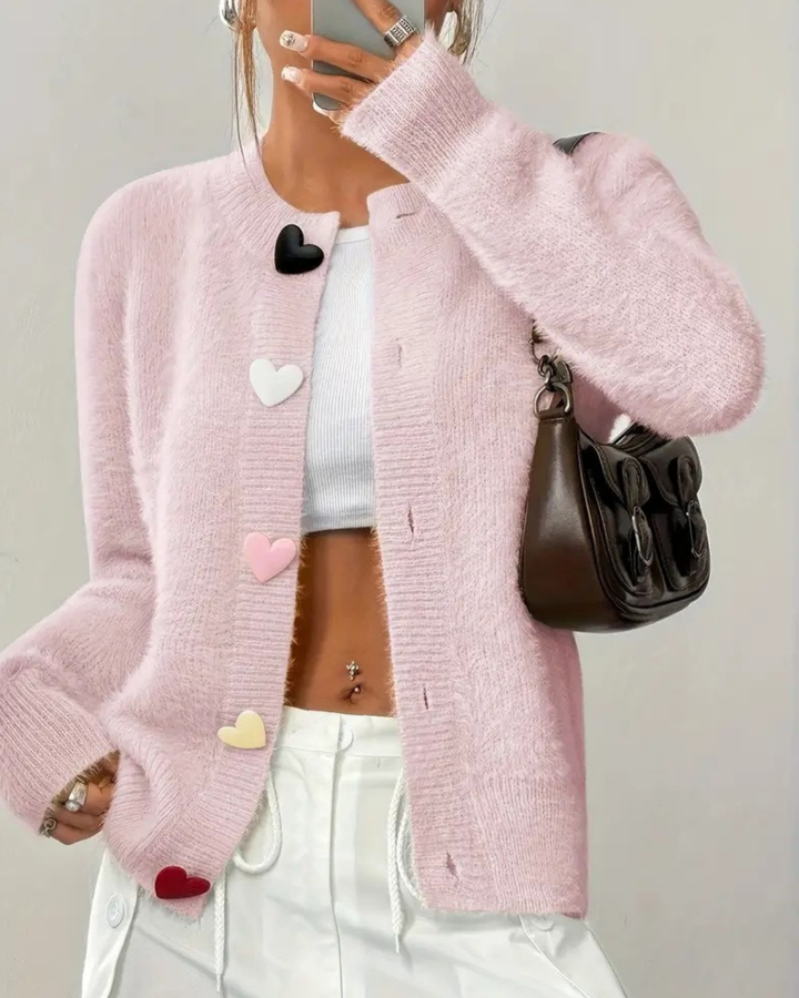 Amelia™ Heart Button Cardigan
