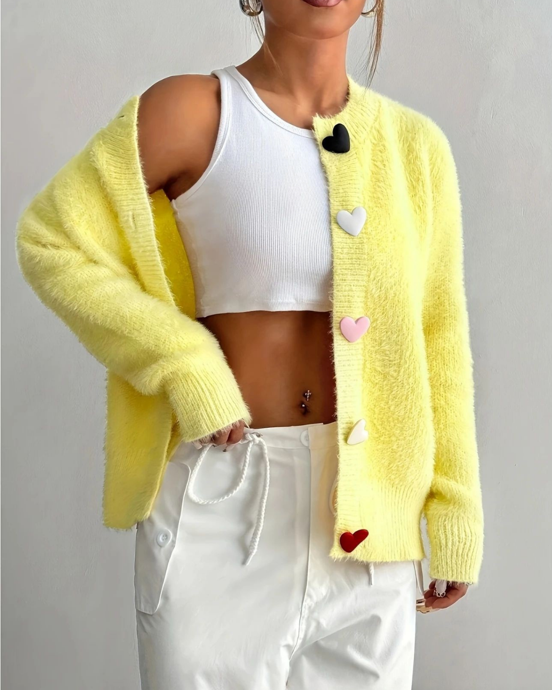 Amelia™ Heart Button Cardigan
