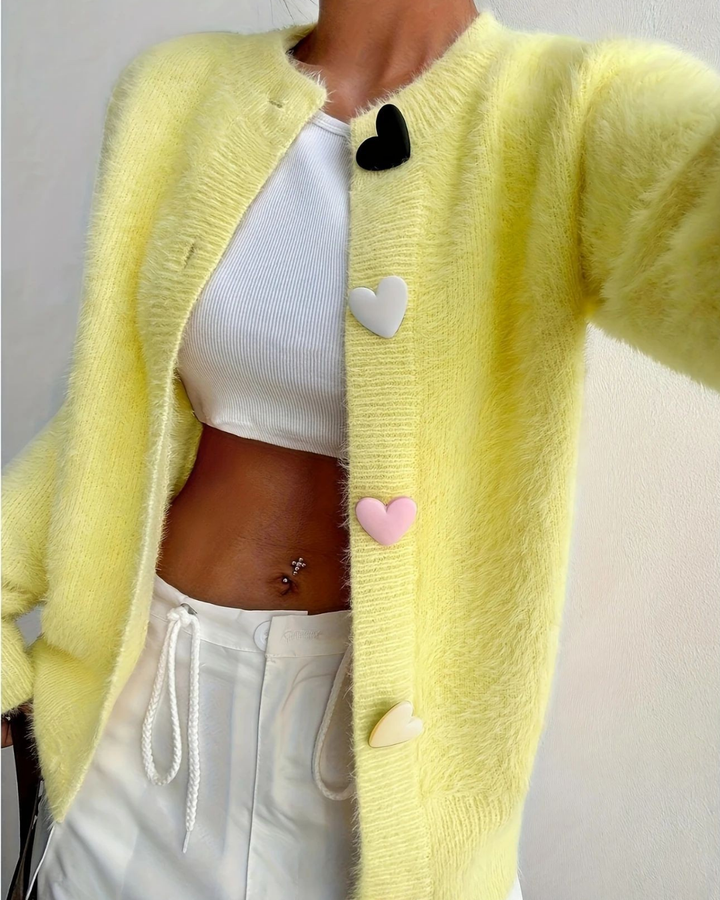 Amelia™ Heart Button Cardigan