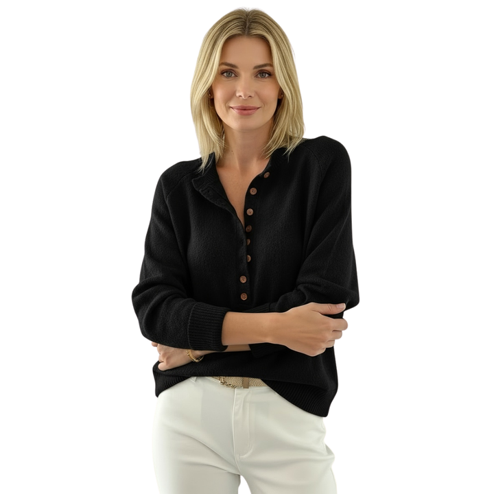 Amelia™ | Cozy Button-Up Knit Pullover