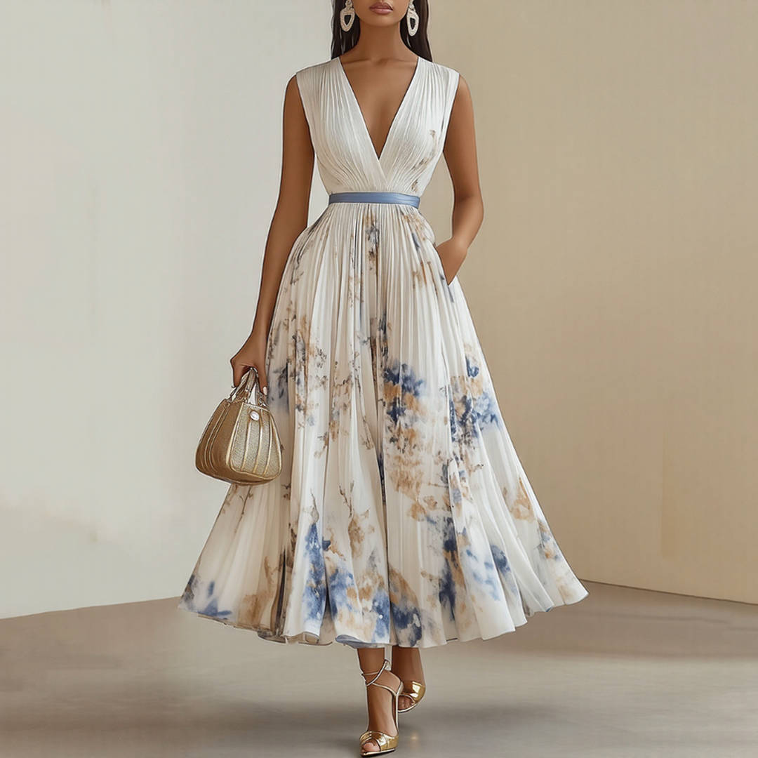 Amelia Milano | Elegant Pleated Maxi Dress