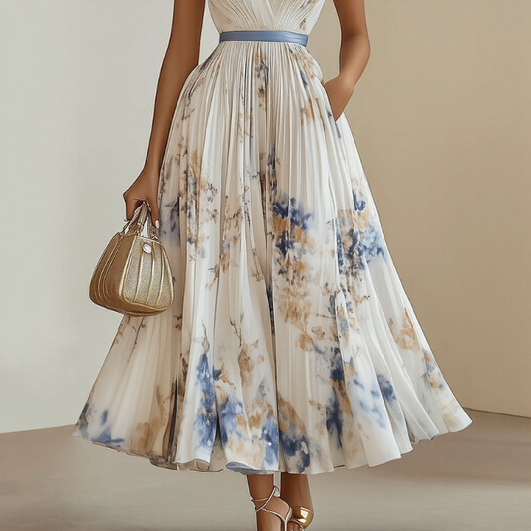 Amelia Milano | Elegant Pleated Maxi Dress