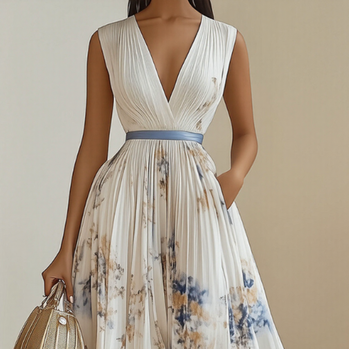 Amelia Milano | Elegant Pleated Maxi Dress