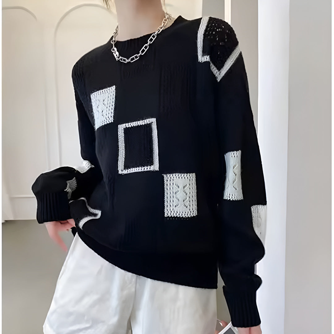 Amelia™ | Women's Geometric Knitted Sweater