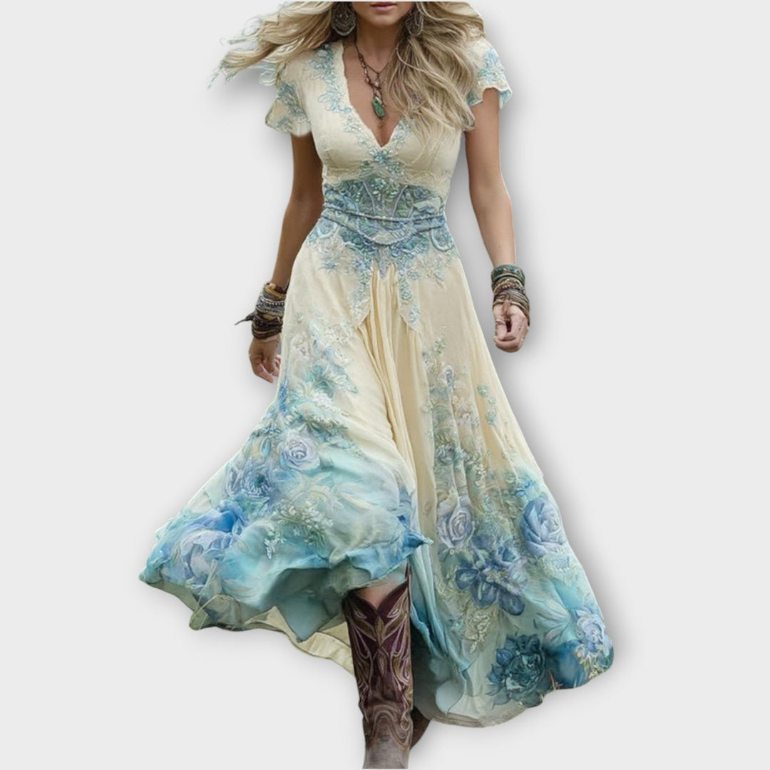 Amelia Isla | Colorful Maxi Dress