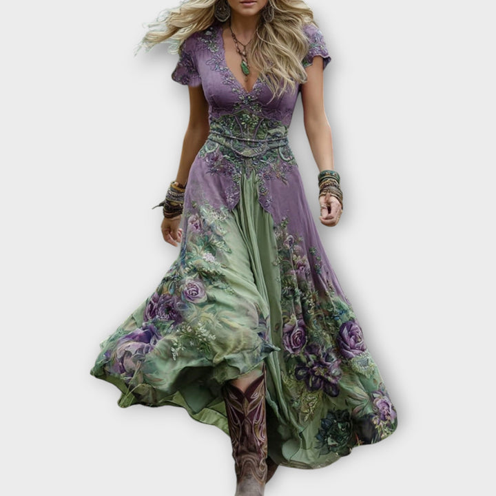 Amelia Isla | Colorful Maxi Dress